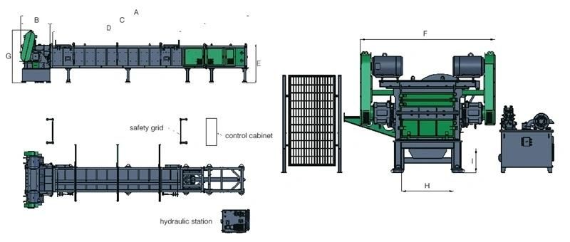 Large Diameter Double Walls Corrugated Pipe Shredding Crusher for Plastic Recycling Line