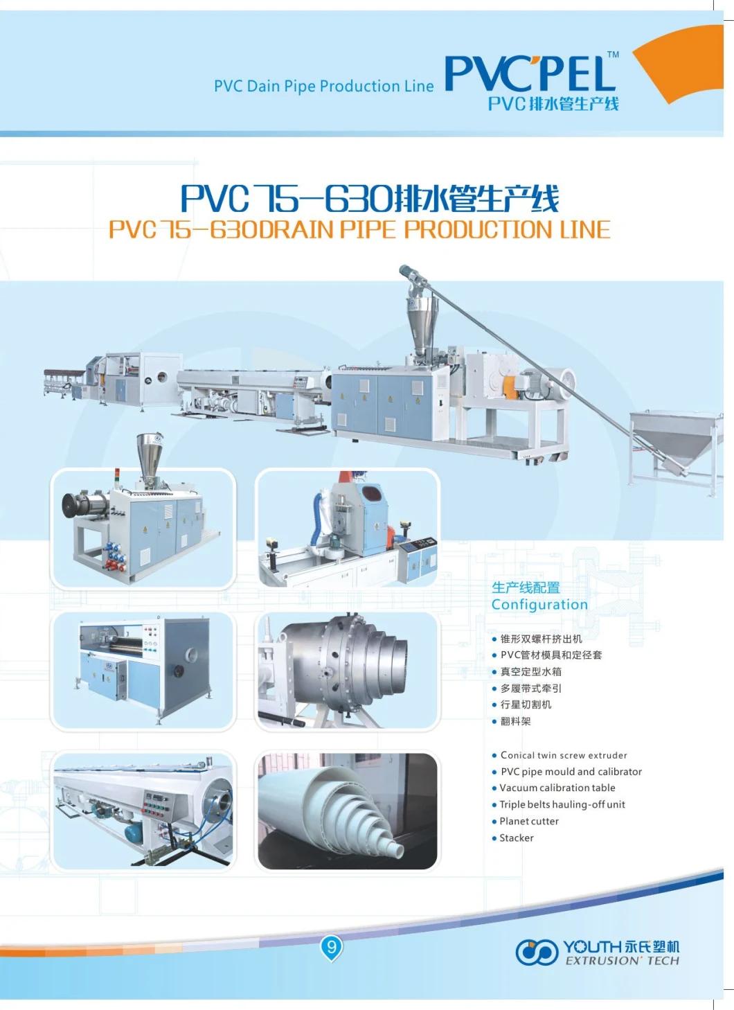 High Quality PVC Pipe Making Machine for 16-450mm Plastic Extrusion Machine