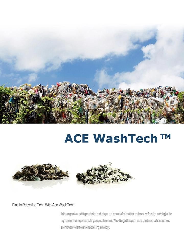PE Mulching Film Washing Line / PP Woven Plastic Bags Washing Machine