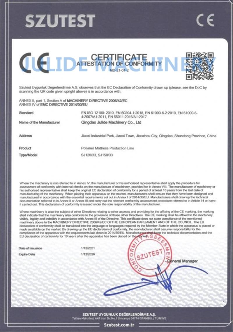 Chinese Poe Mattress/Pillow/Cushion Machine Equipment