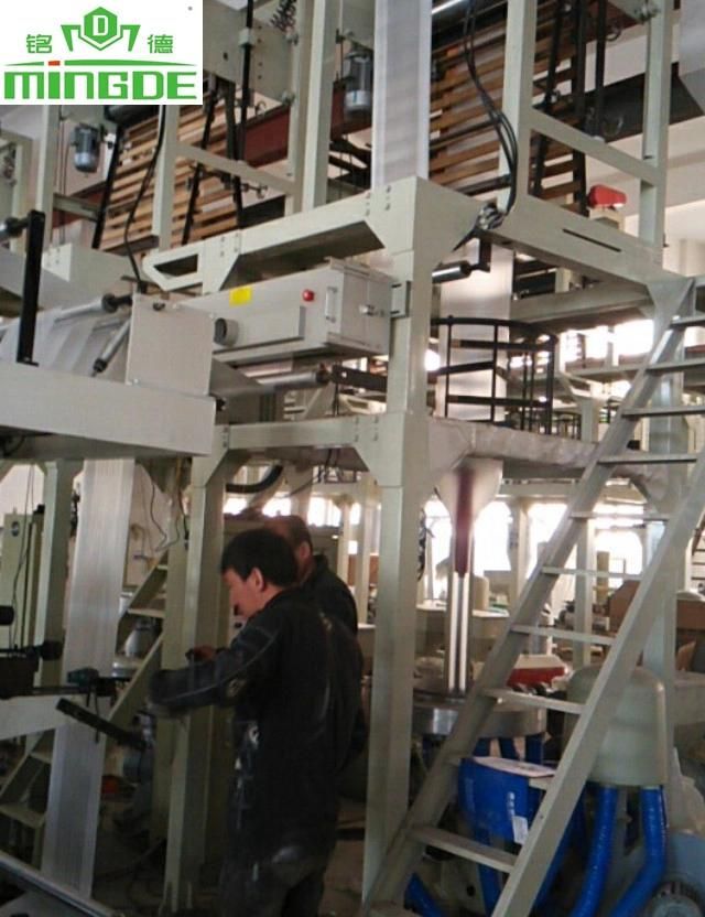 High Output LLDPE Plastic Film Blowing Machine with Flexographic Printing Connect-Line Set