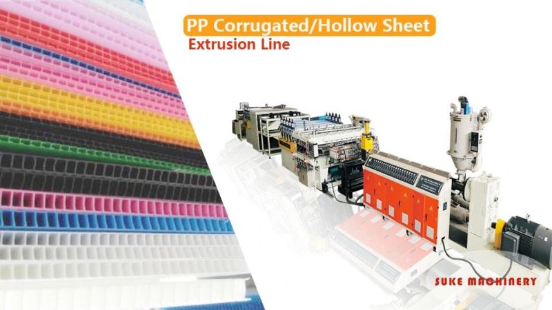 PP Hollow Corrugated Sheet Extrusion Production Plastic Machine Line