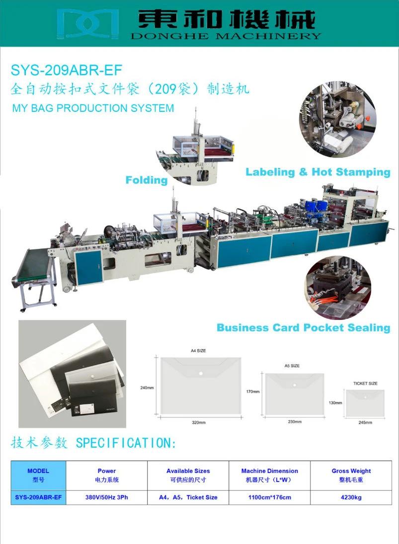 Fully Automatic Clear Bag /My Bag/ My Clear Bag Making Machine (SYS-209ABR-EF)