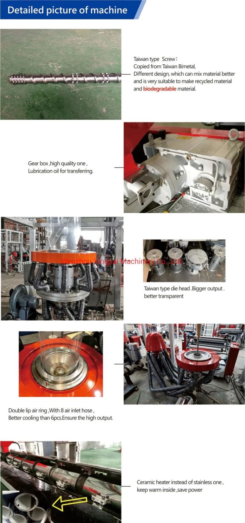 HDPE LDPE Plastic Nylon Bag Blowing Film Machine Extruder