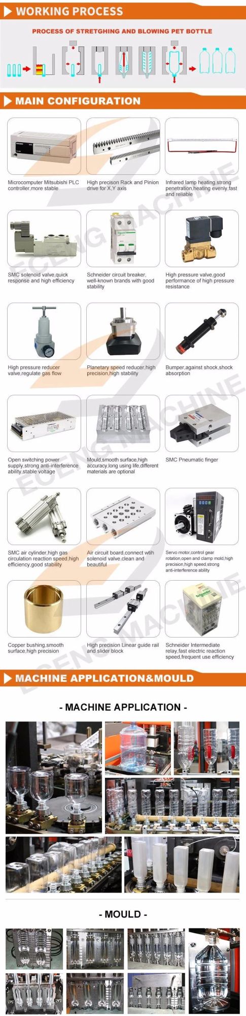 Drink Cans Wide Mouth Jar Bottles Blowing Molding Machine Auto Stretch 2 Cavity Blowing Machine Prices