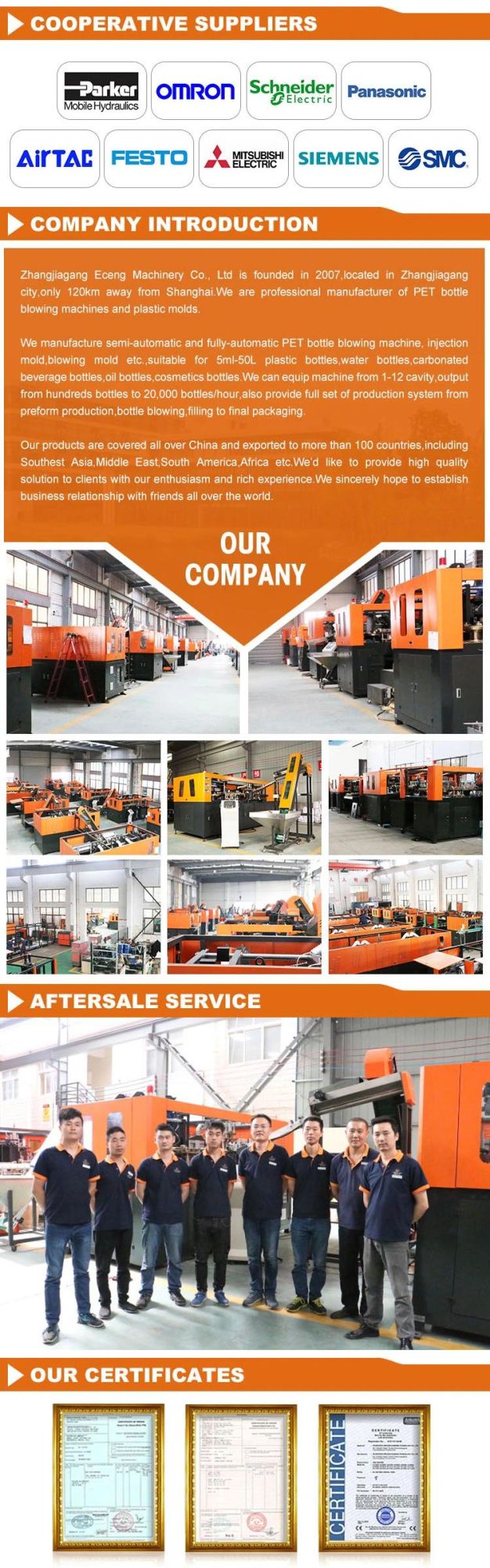 6 Cavities 12000bph Pet Stretch Blow Moulding Machine