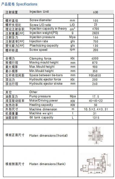 Hxm630g Injection Molding Machine for Painting Bucket