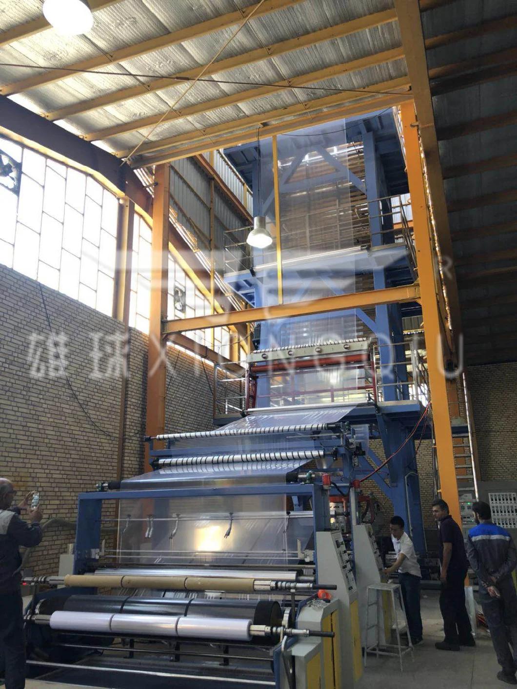 2019 Xiongqiu 2400mm ABC 3 Layers LDPE /HDPE Film Blowing Machine with Rotary Die Head and Back to Back Automatic Winders