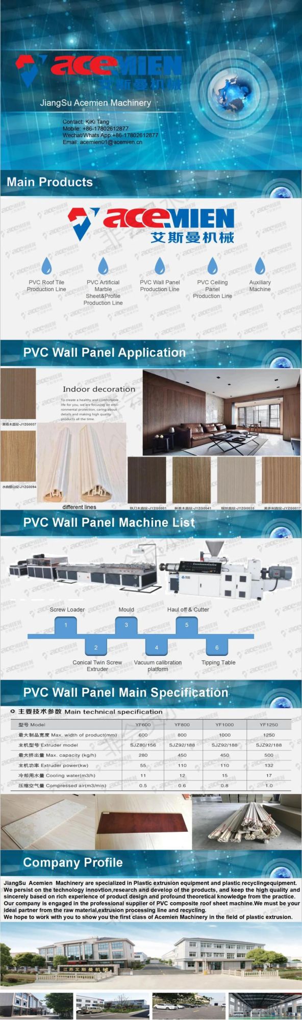 Plastic PVC Extrusion Machine for Building Material Wall Panel