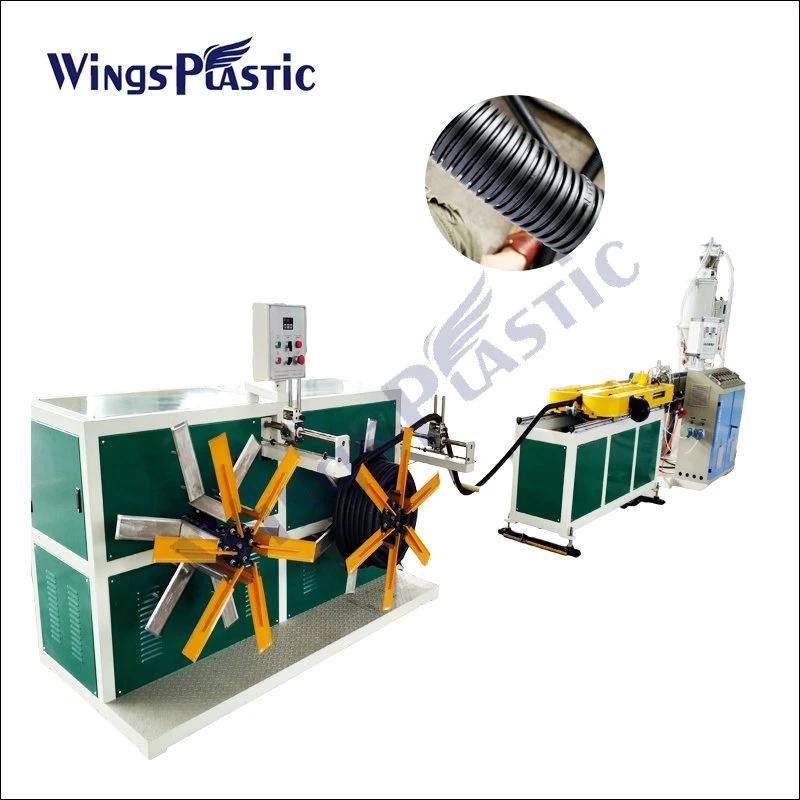 Single Wall Flexible Plastic Corrugated Conduit Pipe Making Machine / Tube Corrugator Machine