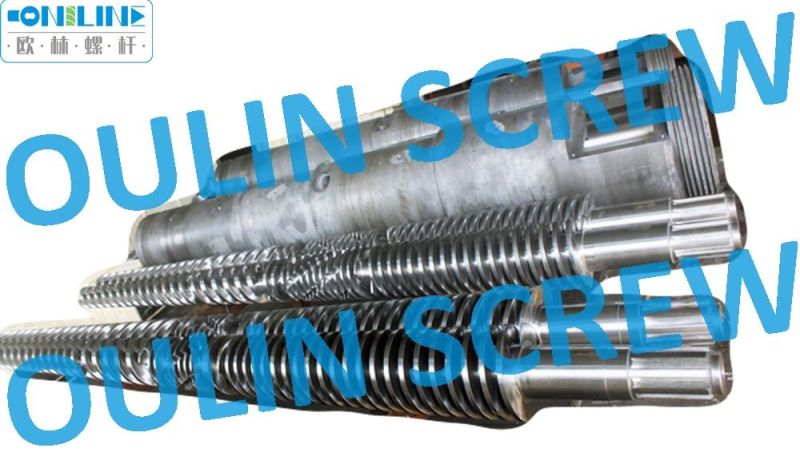 80/156 Twin Conical Screw and Barrel for PVC WPC Spc Extrusion