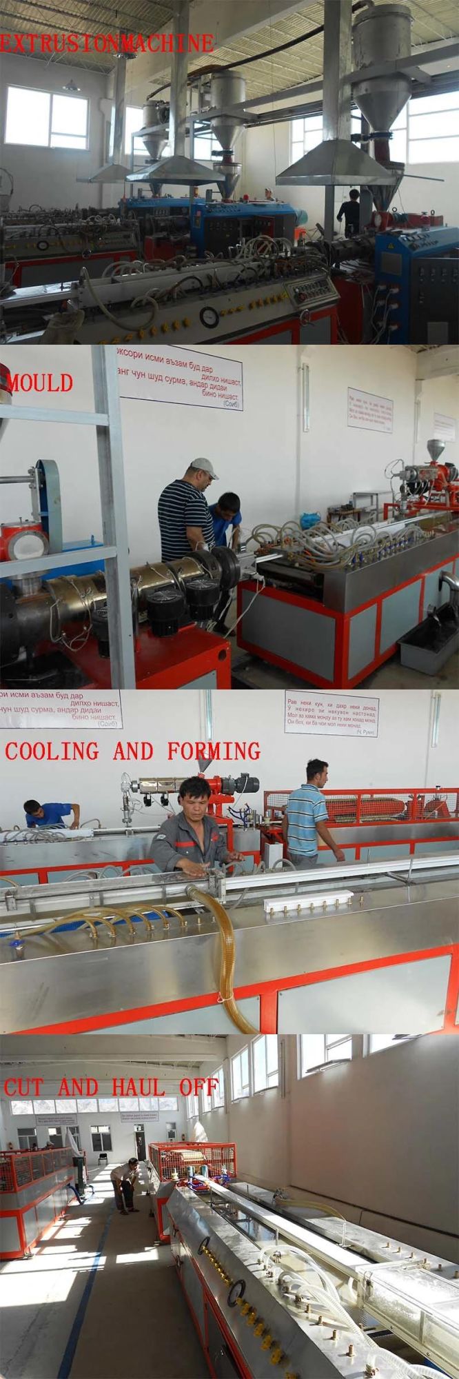 Machinery Plastic PVC UPVC Window and Door Profile Frame Extrusion Making Machine with Lamination and Welding Machine