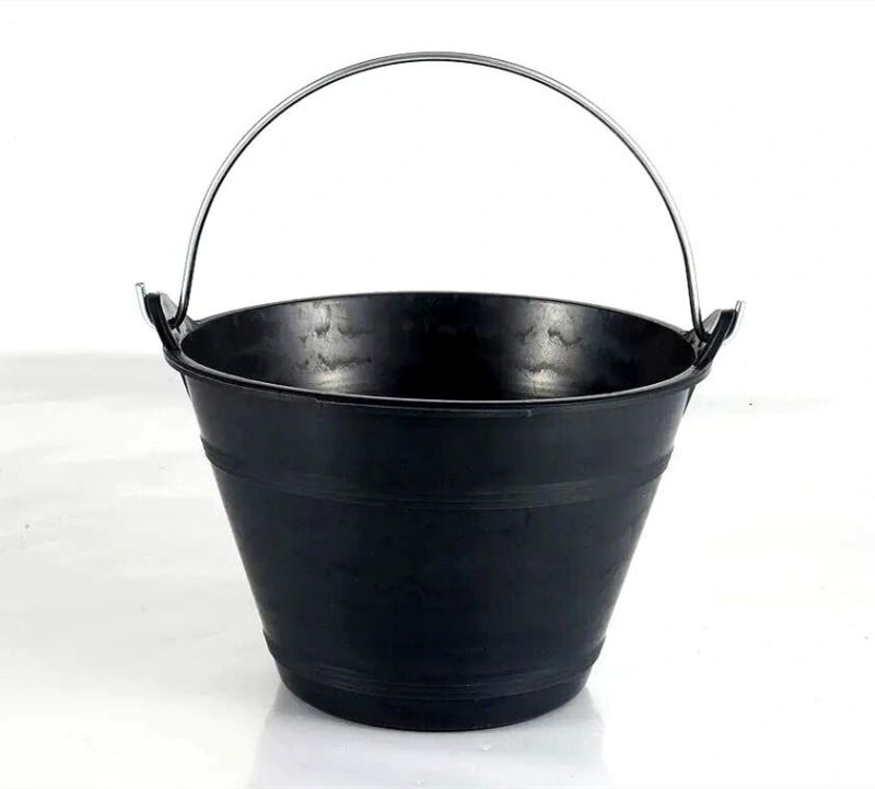 Plastic Construction 12L Black Bucket Cement Bucket in Guangzhou