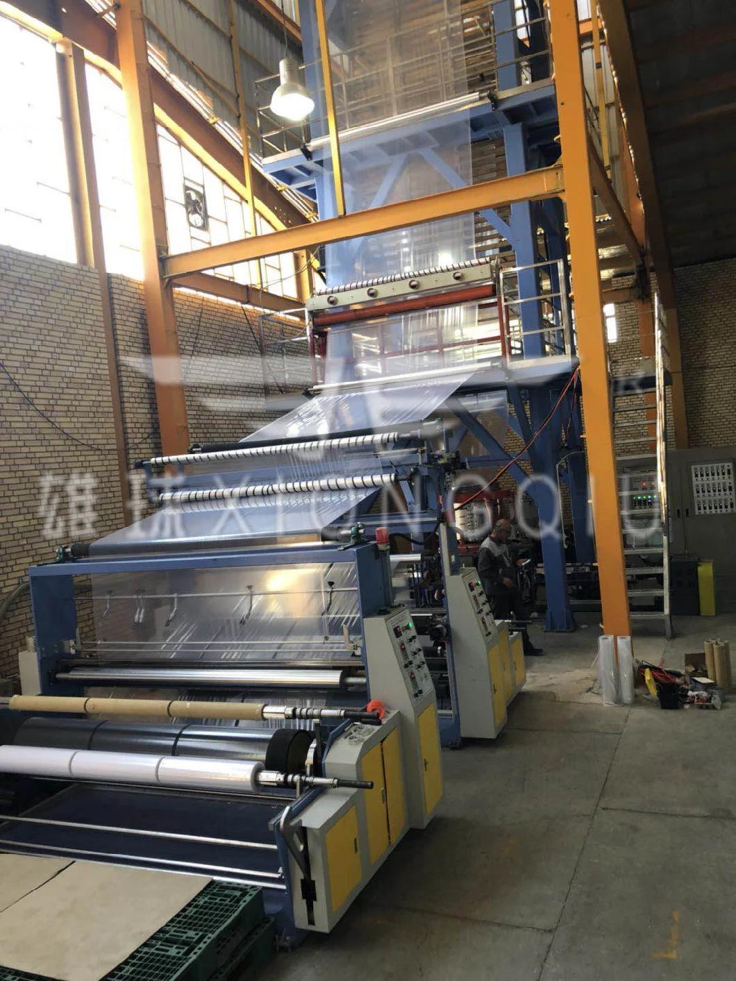 2019 Xiongqiu 2400mm ABC 3 Layers LDPE /HDPE Film Blowing Machine with Rotary Die Head and Back to Back Automatic Winders