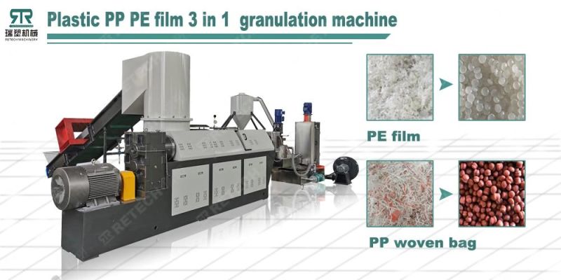BOPP Film Granulating Machine Plastic PP PE LDPE HDPE Flakes Pelletizing Line
