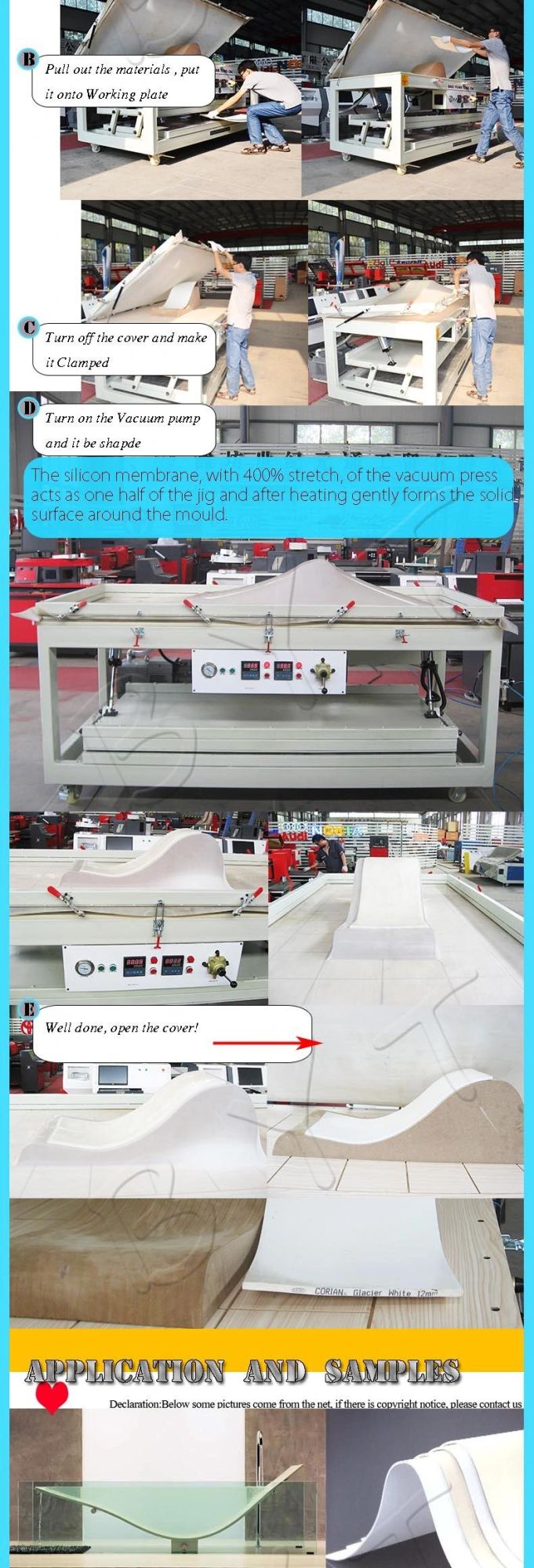 Bsf-2513 Corian Silicone Vacuum Membrane Press/Thermoplastics, Solid Surface/Vacuum Forming Machine with Ce