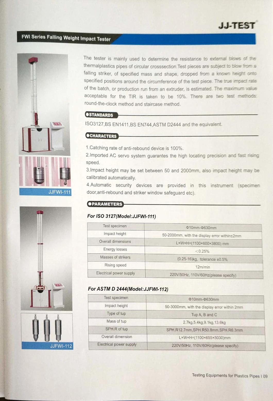 Falling Weight Impact Tester for Plastic Pipes