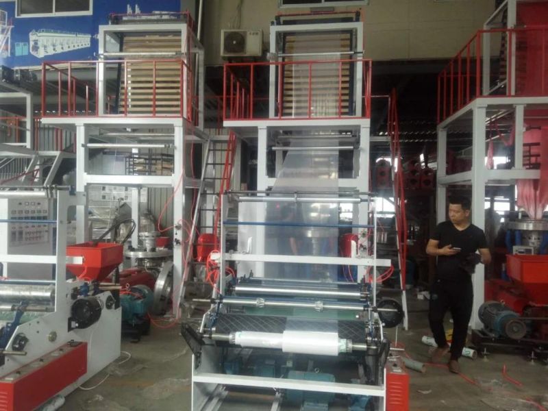 Mono Layer Rotary Die Double Rewinder HDPE LDPE LLDPE Film Blowing Machine