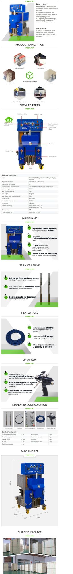 Reanin-K6000 Polyurea House Waterproof Spraying Equipment