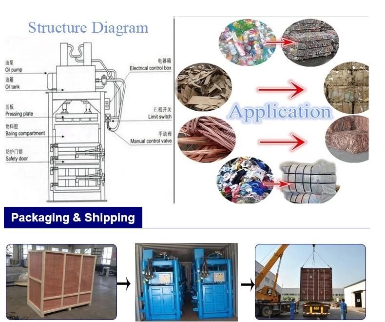 Waste Carton Cardboard Packing Machine Hydraulic Scrap Plastic Press Baler Machine