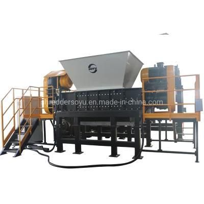 Double Shaft Shredder for Waste Plastic Bottle Plastic Drum Tyres Recycling Shredder