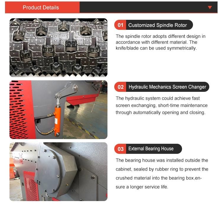 CE Passed Film Label Heavy Duty Plastic Single Shaft Shredder