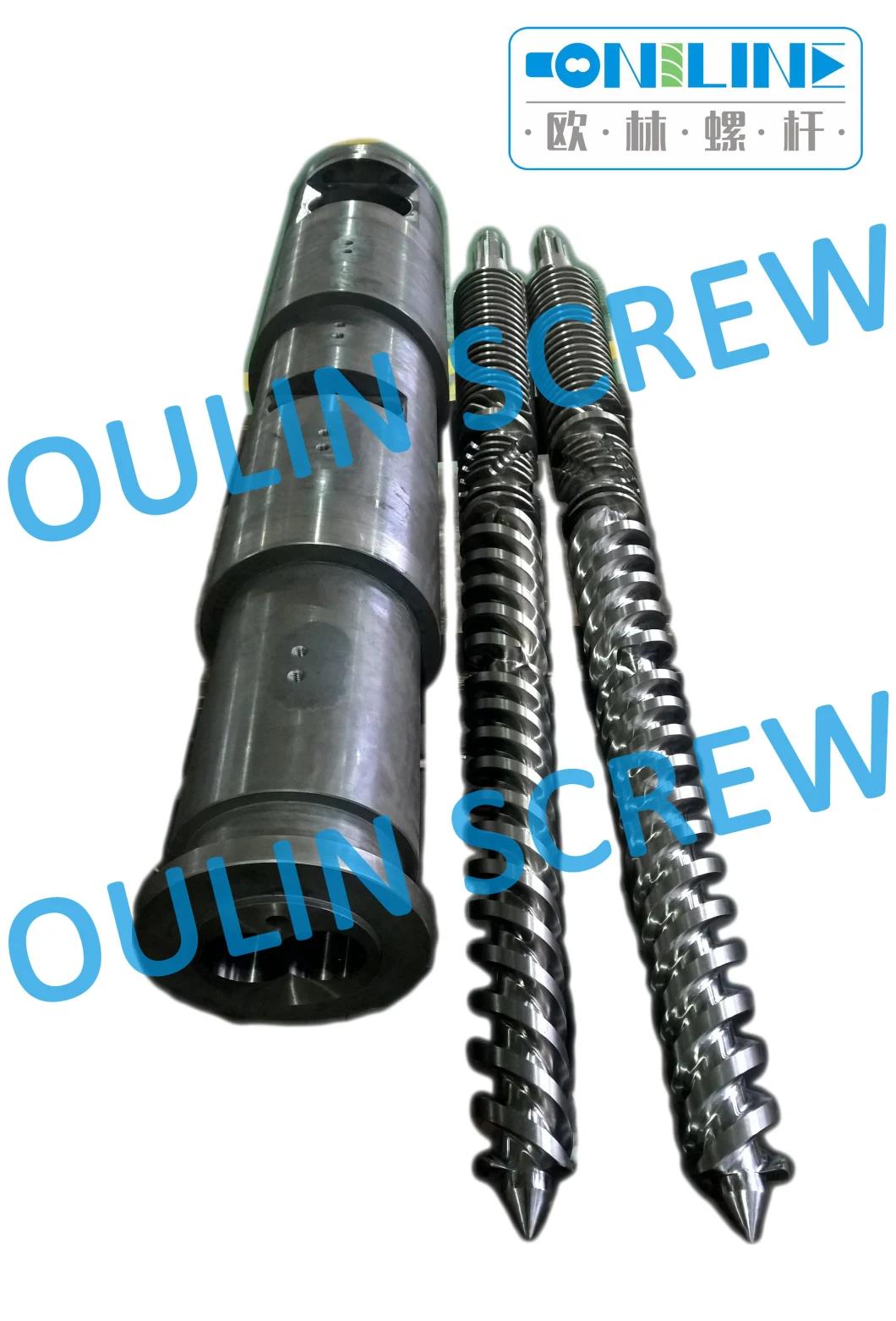 Jurry 65/132 Twin Conical Screw and Barrel for PVC Pipe+50%-100%CaCO3