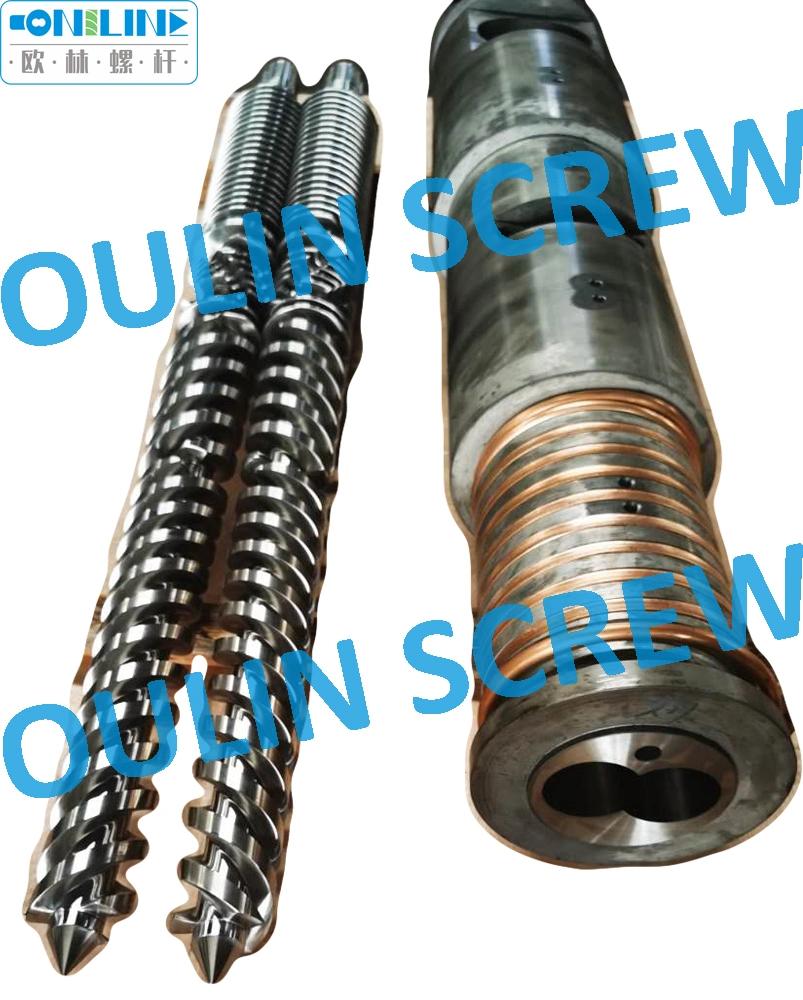 Gpm Extruder 65/132 Twin Conical Screw Barrel for PVC Pipe, WPC Extrusion