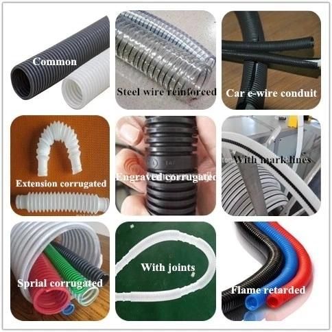 PP PE PVC EVA PA Nylon Flexible Spiral Single Wall Corrugated Conduit Pipe Making Machine Factory