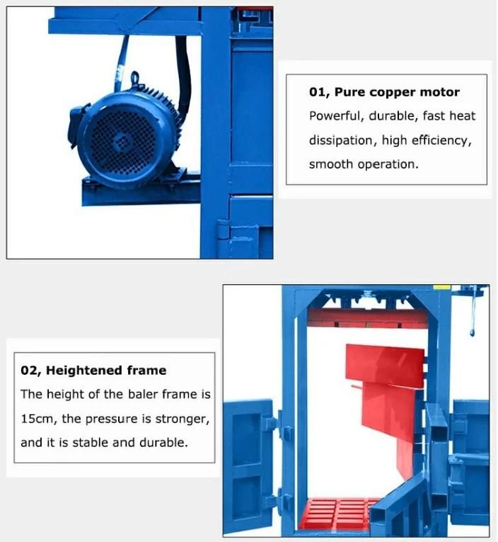 Hydraulic Plastic Bottle Baler Waste Aluminum Cans Baling Press Machine Vertical