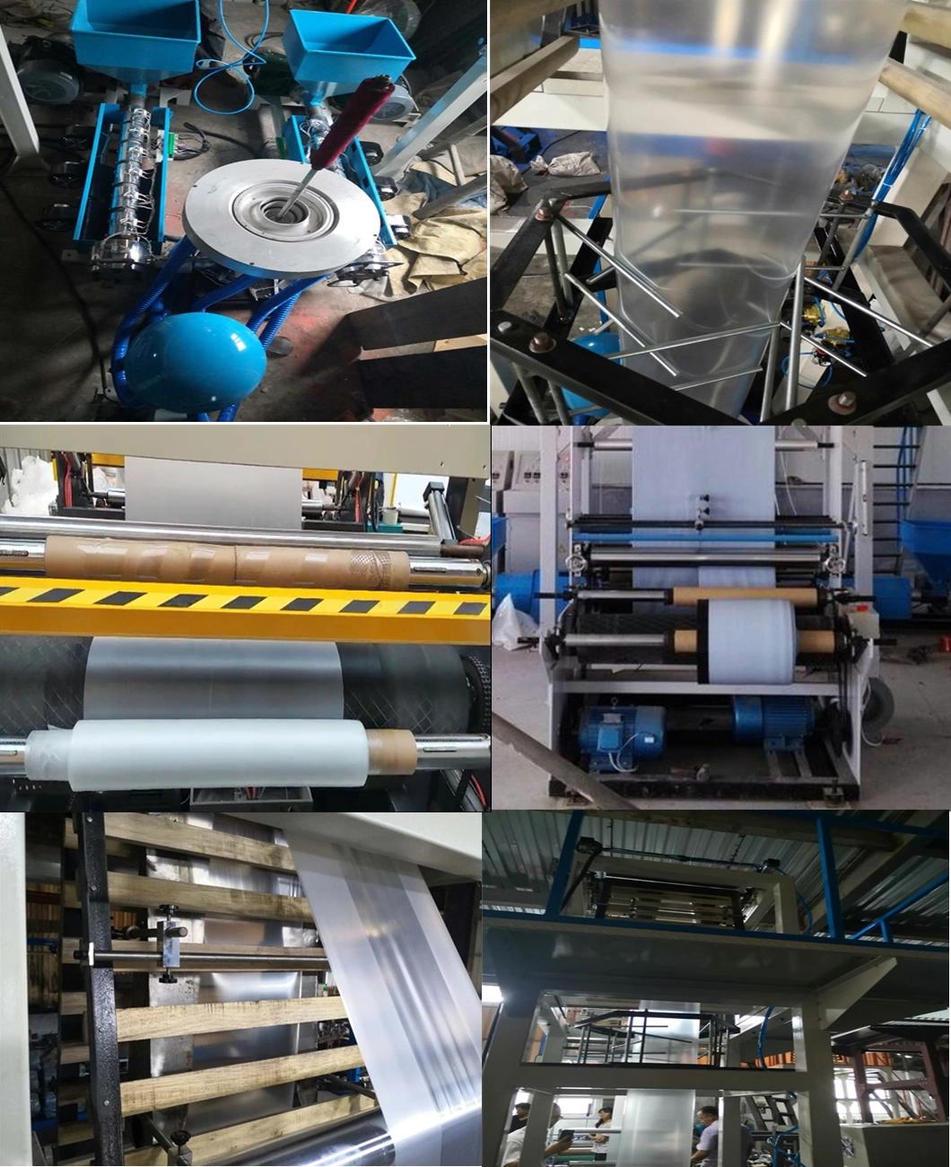 Two Color Extruder PE PP Plastic Blown Film Roll Making Production Line Machine