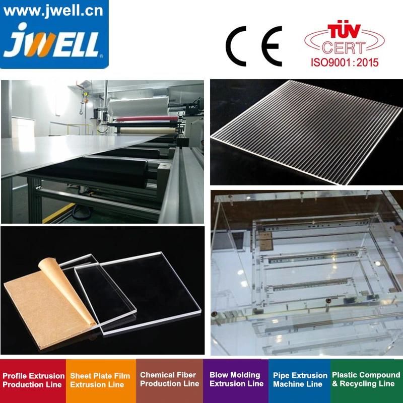 Jwell - GPPS PC PMMA Plastic Sheet & Plate Extrusion Line GPPS PC PMMA Arylic Plastic Sheet/Board/Production/Extrusion/ Extruder Line.