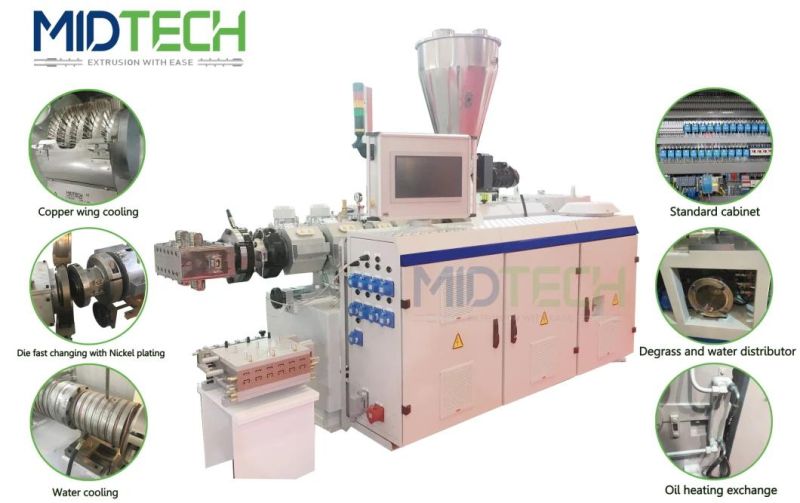 Plastic PVC/UPVC 6 Cavities Corner Bead Profile Extrusion and Automatic Punching Extrusion Extrusion/Extruder Making Machine