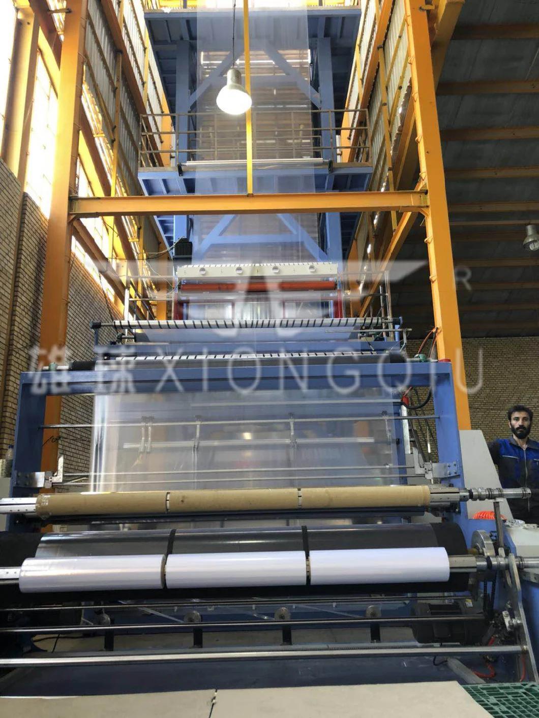 2019 Xiongqiu 2400mm ABC 3 Layers LDPE /HDPE Film Blowing Machine with Rotary Die Head and Back to Back Automatic Winders