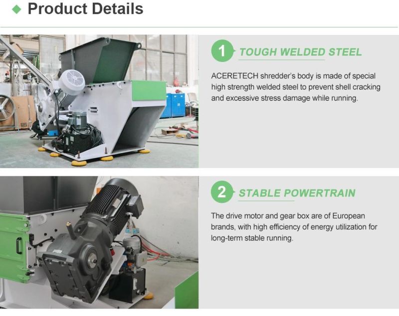 PP/PE Bags Plastic Factory Single Shaft Shredder with Reliable Performance