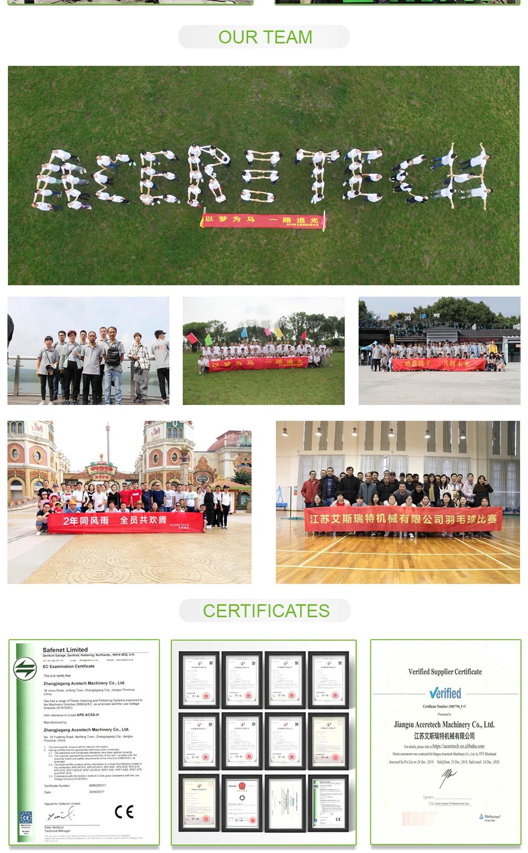 Aceretech ISO9001&13485 Factory Plastic Granulator Recycling