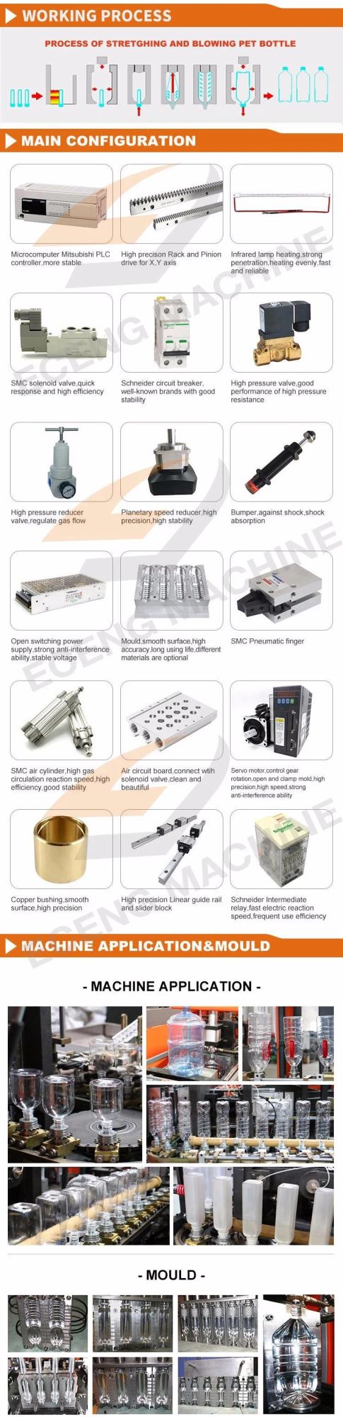 J2 Bottle Blow Moulding Machine Suitable for Preform Loading of Jar Bottle