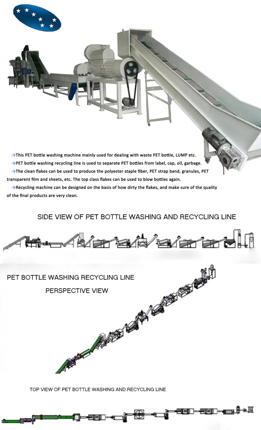 Factory Price Plastic Recycling Machine Pet Plastic Bottle Flake Recycling Line