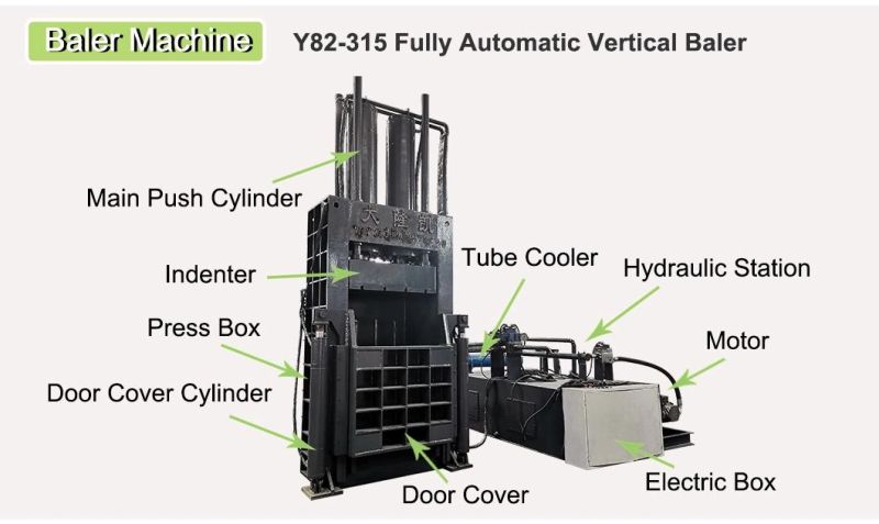 Vertical Waste Paper Baler Machine Cardboard Plastic Bottle Press Compactor