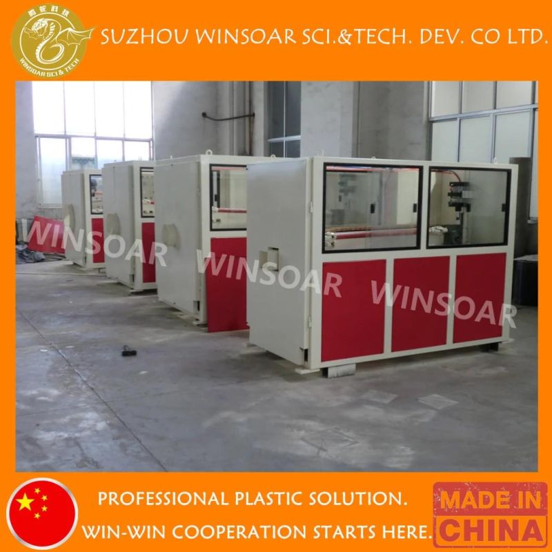 Plastic PE/PP/PPR/HDPE/LDPE Water& Electric Conduit Pipe/Tube (extruder, haul off, cutting winding, belling) Extrusion/Extruding Making Production Line Machine