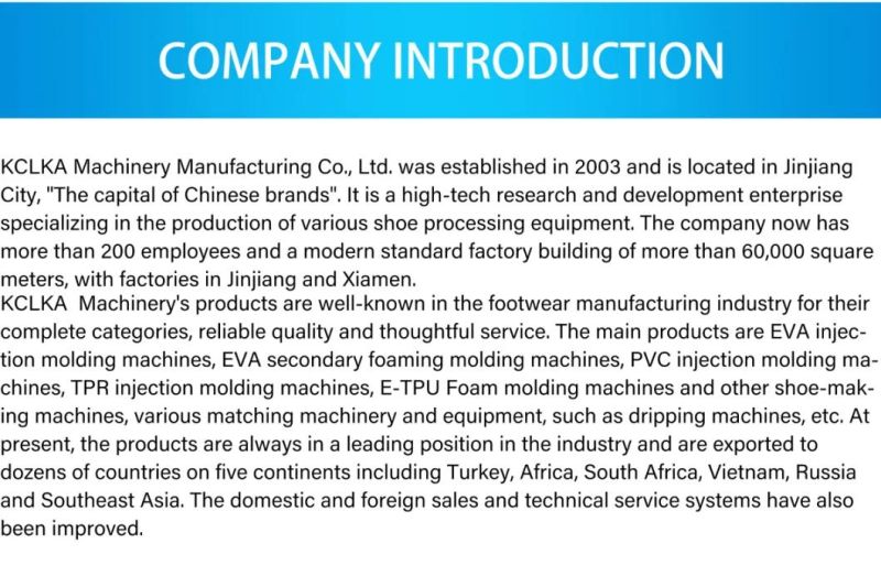 Brand New Kclka Famous EVA Plastic Injection Moulding Sandal Shoe Machine