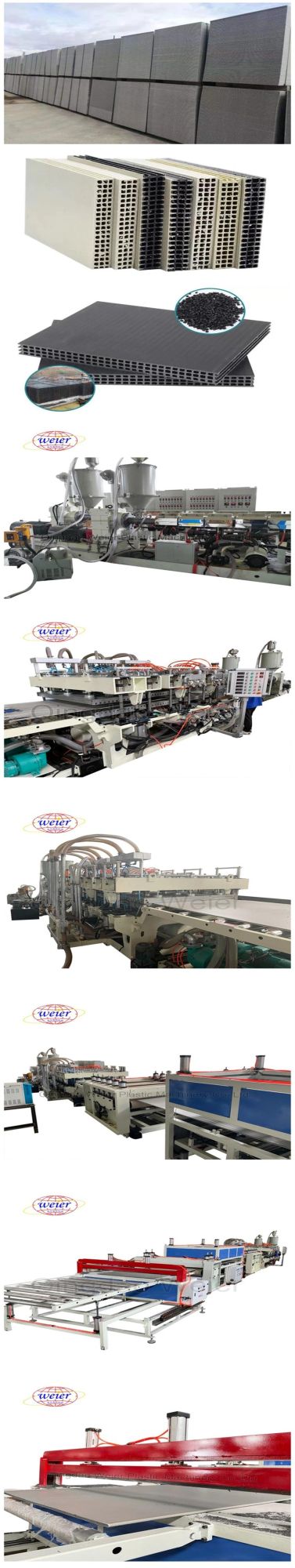 PP Hollow Sheet/Board Construction Formwork Building Template Extrusion Line Single Screw Plastic Extruder Machinery