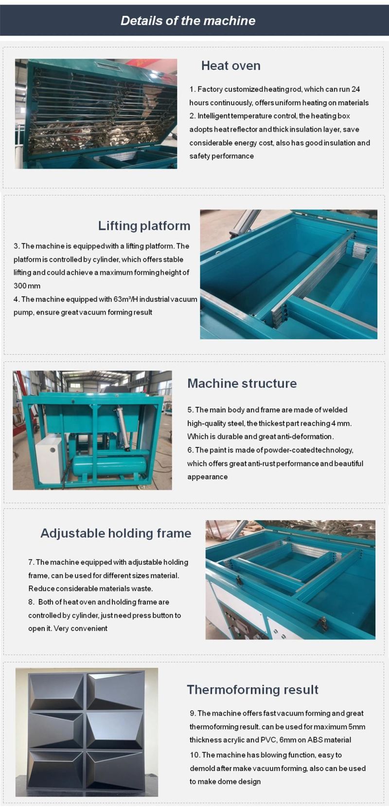 Plastic Acrylic Vacuum Forming and Suction Machine for Making Blister Letter