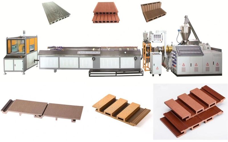 PP/PE PVC WPC Wood Plastic Composite Decking Floor Fence Post Window and Door Panel Frame Profile Making Machine Extruder