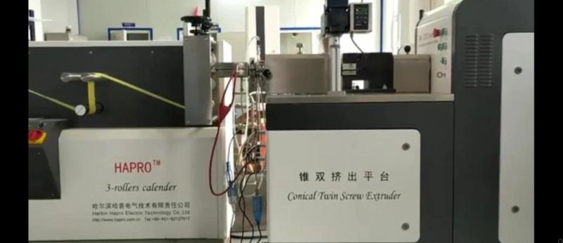 Conical Twin Screw Extrusion Test Unit with Torque Measurement System in Laboratory