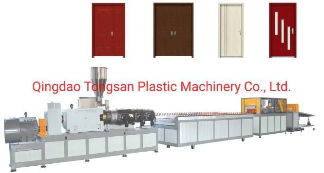 Turnkey Wood Plastic PVC WPC Door Making Machine / Wood Plastic WPC Machine