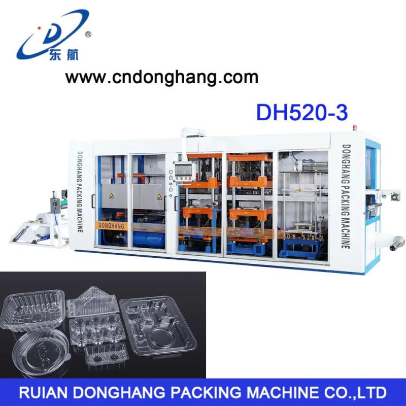 Automatic Plastic Bento Box/Compartment Tray/Deli Container Thermoforming Machine