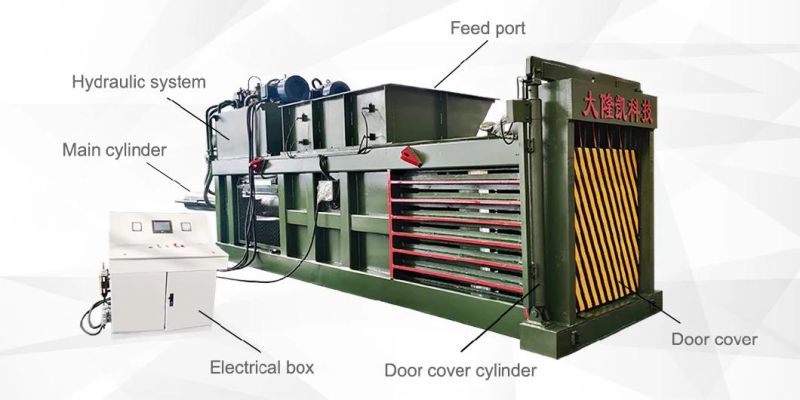 Fully Automatic Hydraulic Waste Paper Cardboard Occ Plastic Horizontal Baler