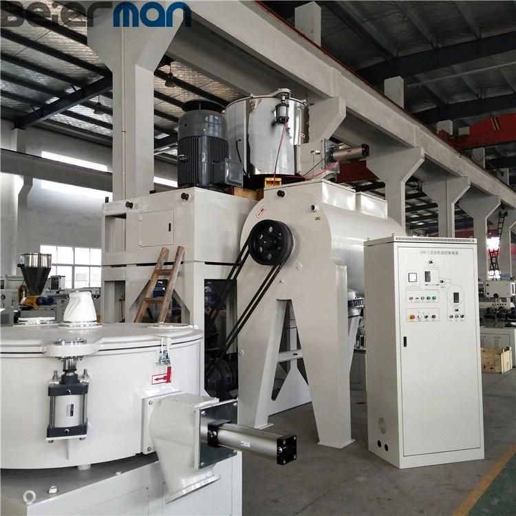 Plastic PVC Resin Hot Die Face Cutter Granulating Line 700kg/H with Sjsz92/188 Conical Twin Screw Extruder