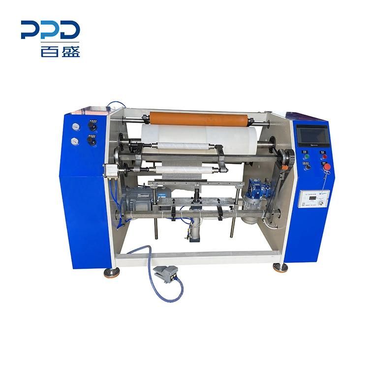 China Supplier Semi Auto 2 Shaft PE Coated Paper Kitchen Foil Rewinder